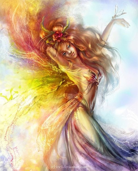 Аниме девушка в поле