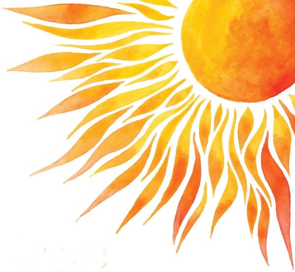Акварельное солнце