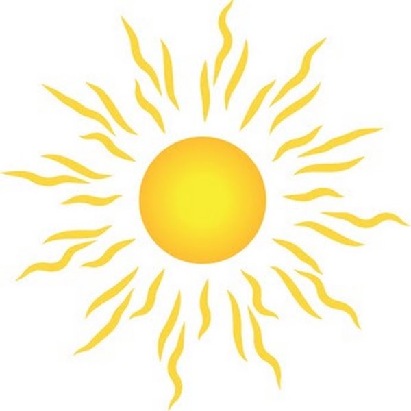 Солнце светит на белом фоне