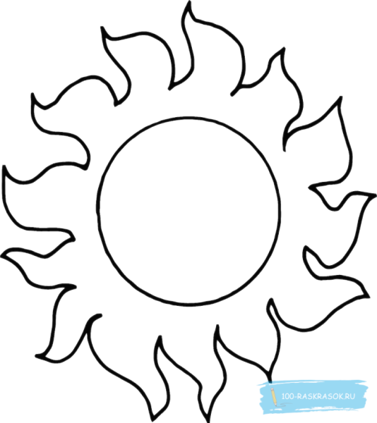 Солнце рисунок карандашом