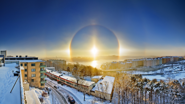 Зимняя Радуга солнечное гало