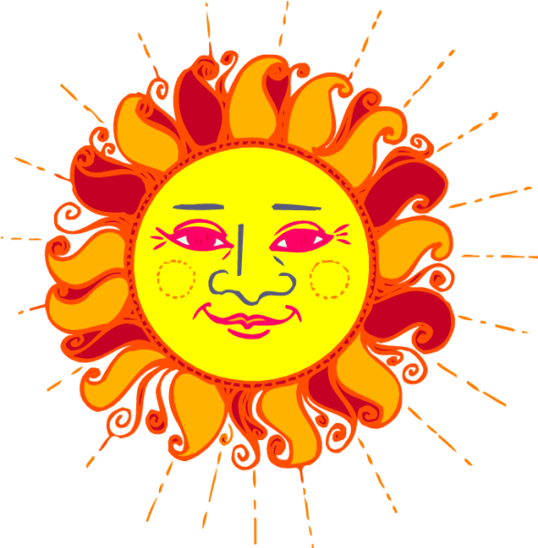 Солнце картинка на белом фоне