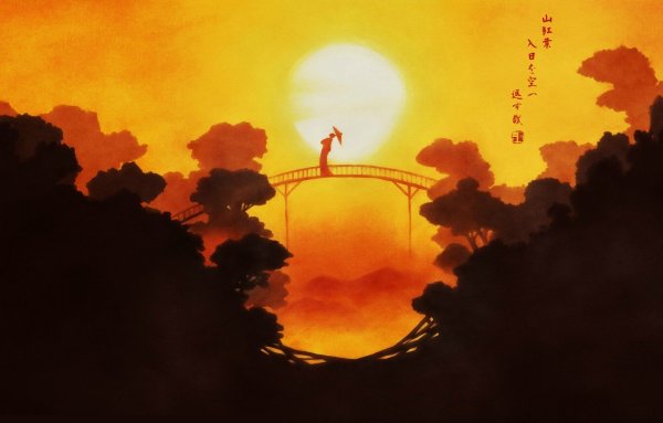 Закат Япония арт