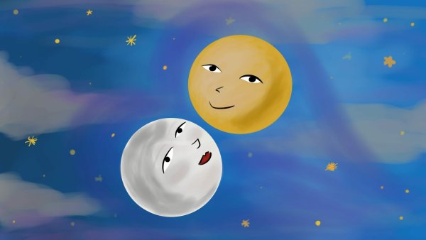 Парные обои солнце и Луна