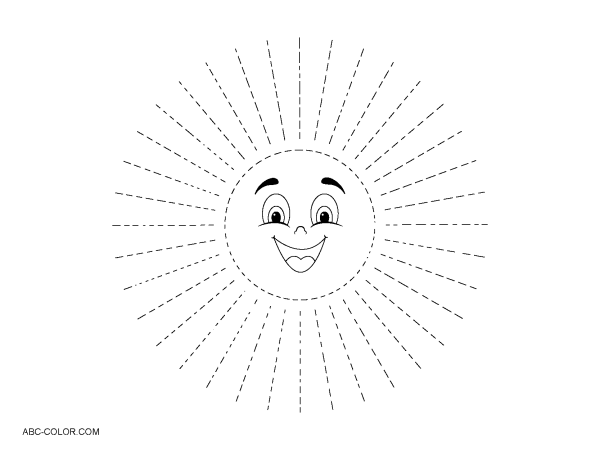 Солнышко раскраска для детей