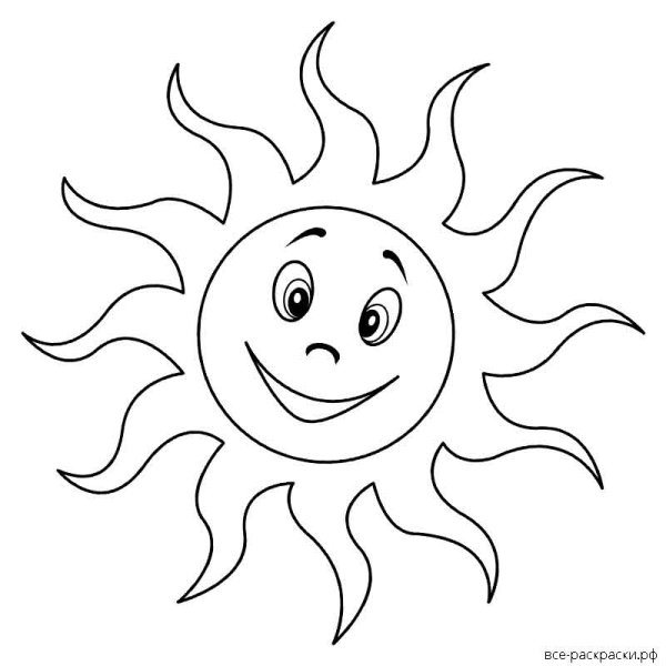 Солнышко трафарет для детей