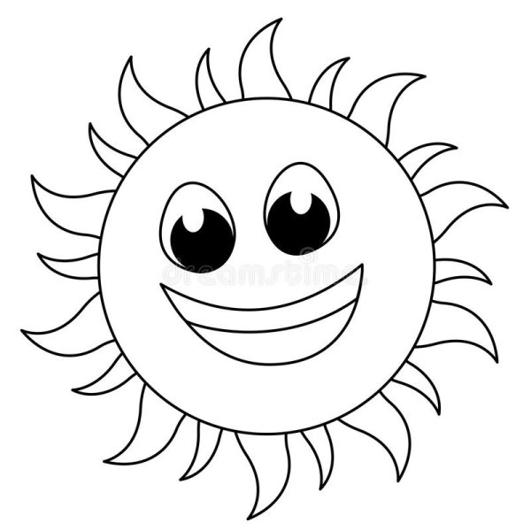 Солнышки для раскрашивания без глаз
