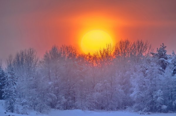 Зимние закаты в Сибири