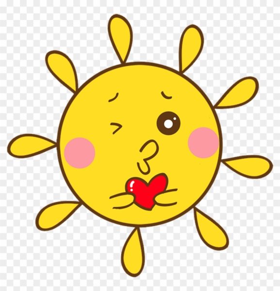 Милое нарисованное солнце