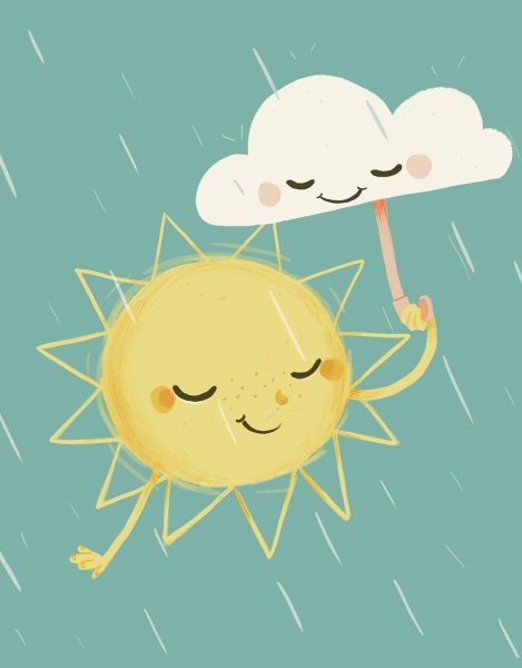 Милый арт солнца