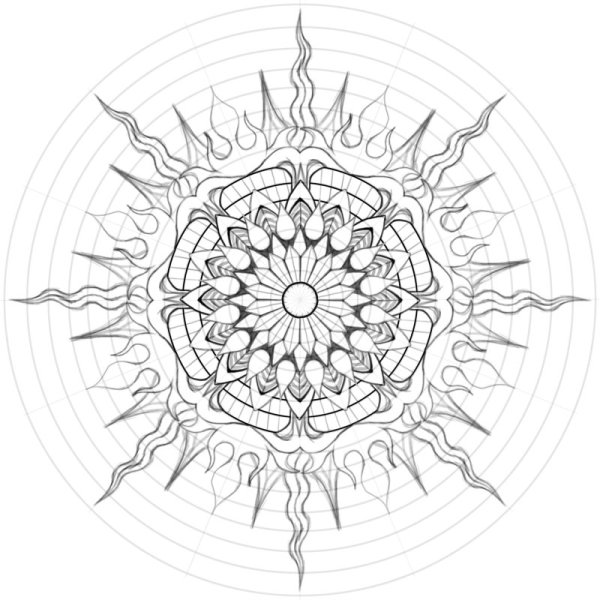 Мандала солнце тату