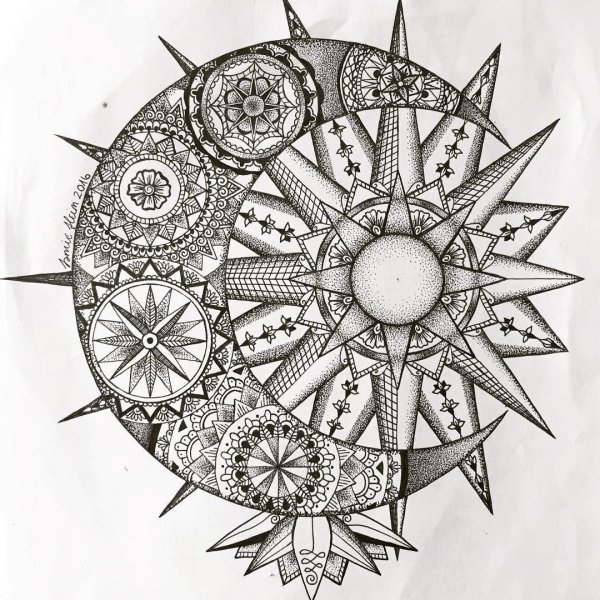 Мандала солнце и Луна