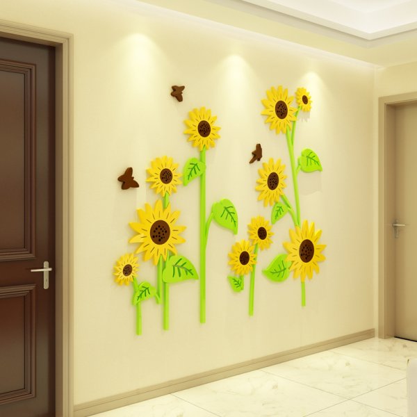 Подсолнухи наклейки на стену