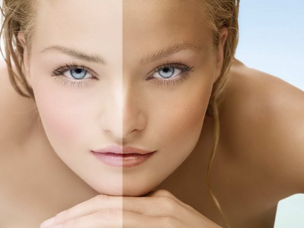 Лучи солнца на лице