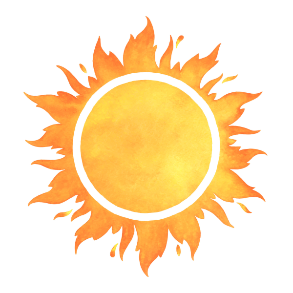 Солнце с языками пламени