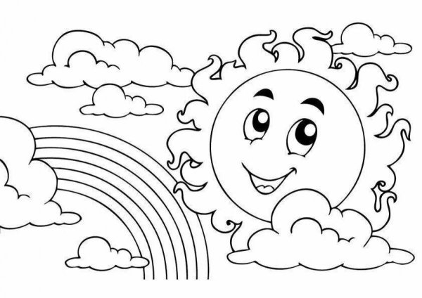 Лето раскраска для детей