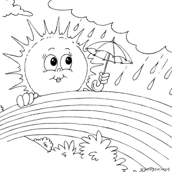 Солнце раскраска