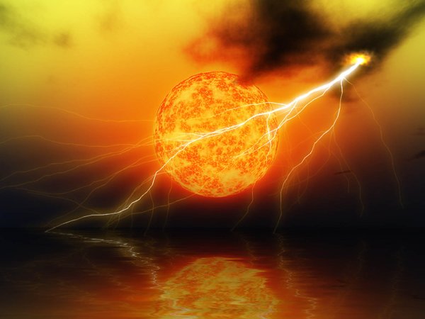 Молния и солнце