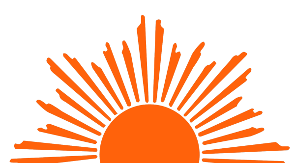 Солнце на белом фоне