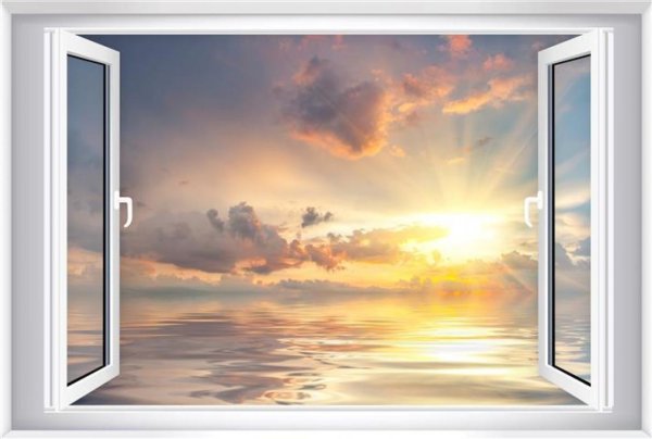 Пластиковое окно с небом