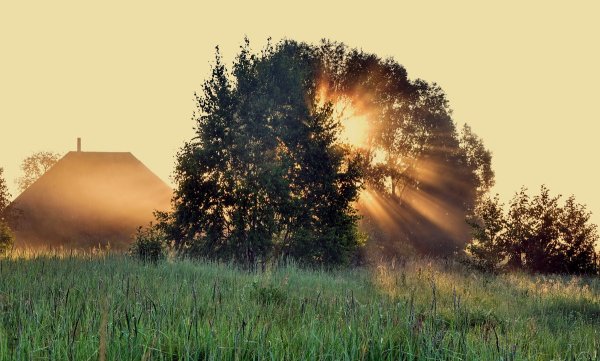 Гора Фудзияма в Японии на Восходе солнца
