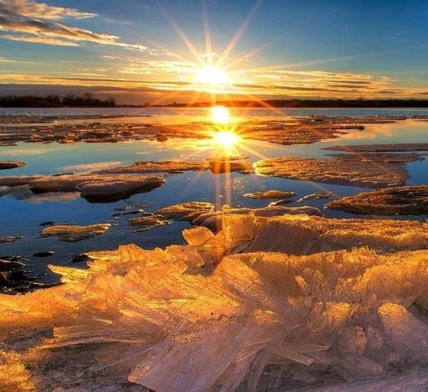 Закат солнца весной