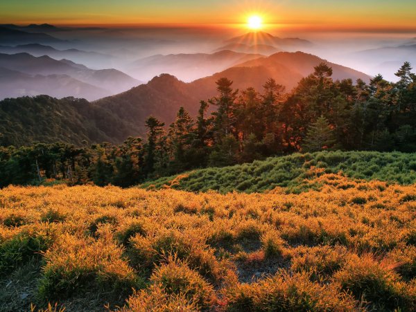 Закат в горах