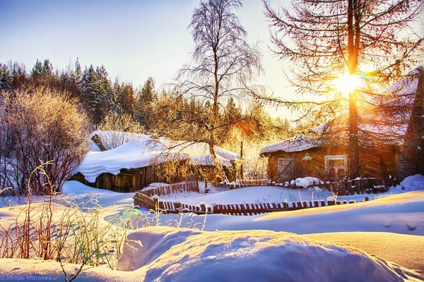 Ранний рассвет зимой