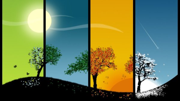 Пейзаж зима Весна лето осень