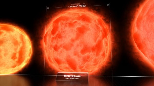 Звезда Бетельгейзе и солнце