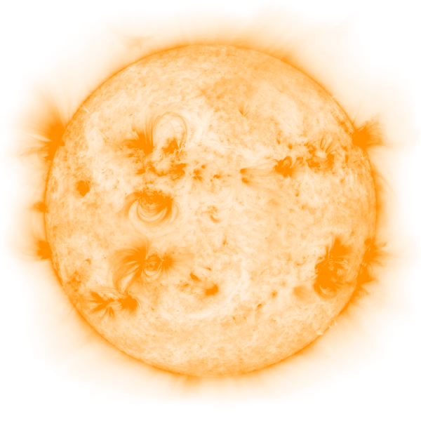 Солнце в космосе без фона