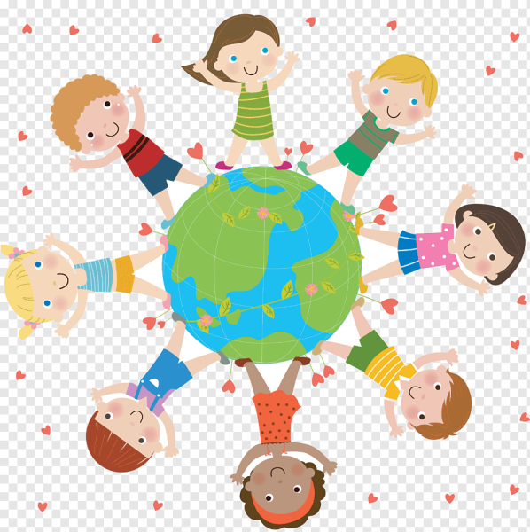 Дети вокруг глобуса