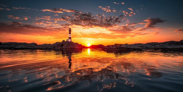 Закат на море
