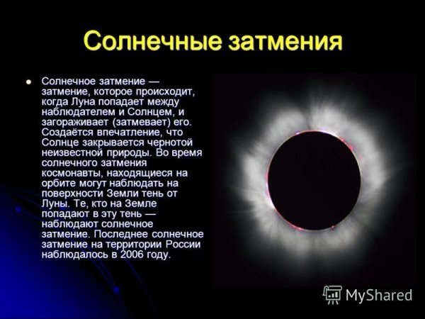 Затмение солнца наступает