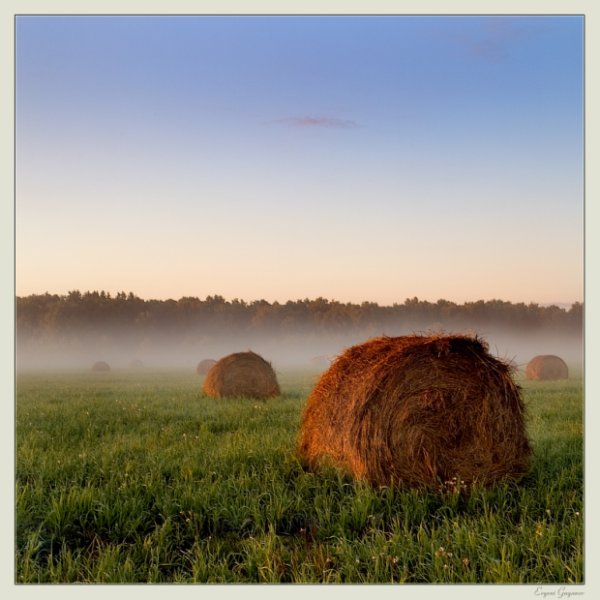 Поля Италии стога сена