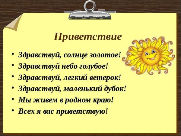 Здравствуй солнце