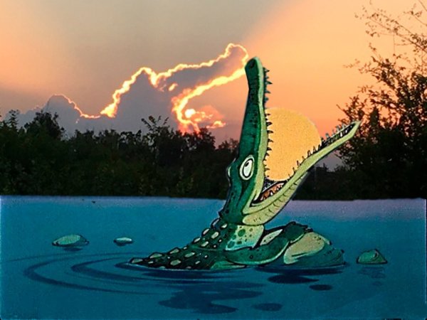 Крокодил луну проглотил