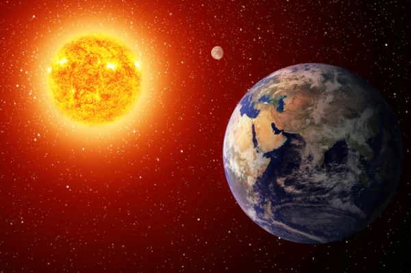 Схема освещения земли солнцем