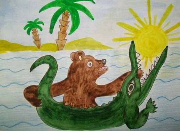 Чуковский краденое солнце крокодил медведь