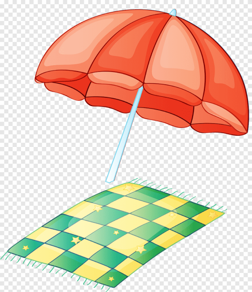 Пляжный зонт на прозрачном фоне