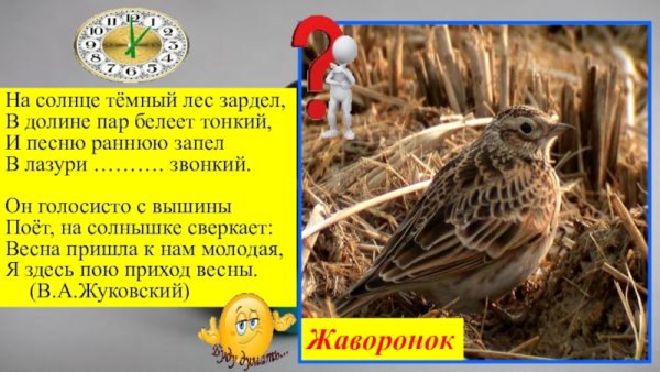 Жаворонок Жуковский стих