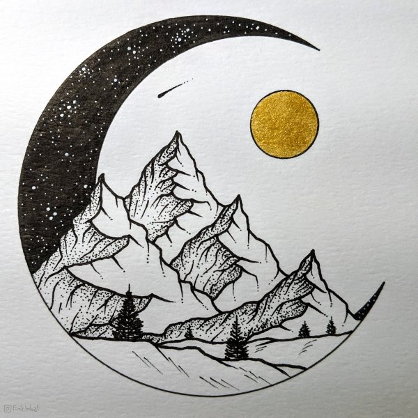 Луна карандашом