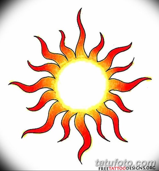 Огненное солнце тату