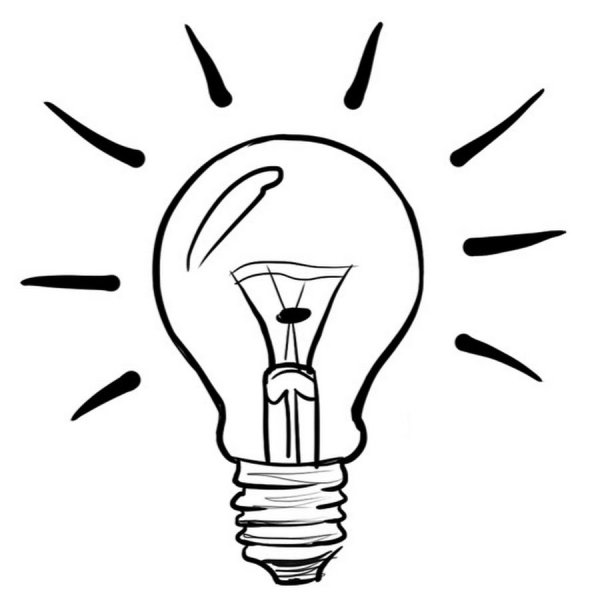 Лампочка черно белая