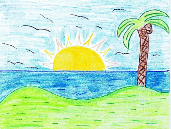 Рисование восхода солнца