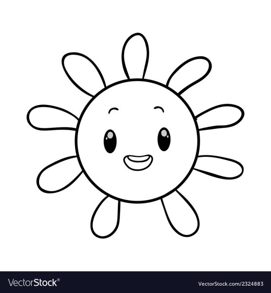 Солнышко раскраска для малышей
