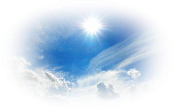 Голубое небо с лучами солнца