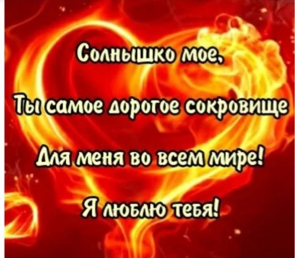 Я тебя люблю солнышко моё