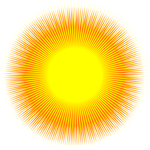 Солнце светит на белом фоне