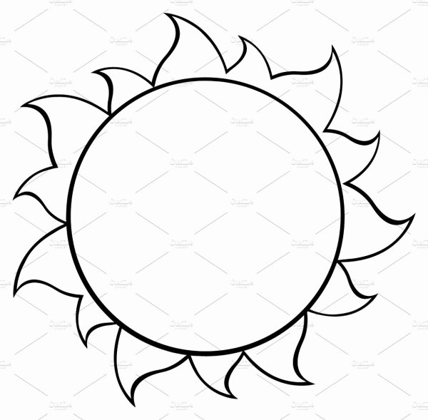 Контур солнца на прозрачном фоне